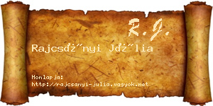 Rajcsányi Júlia névjegykártya