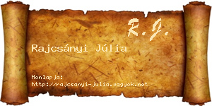 Rajcsányi Júlia névjegykártya